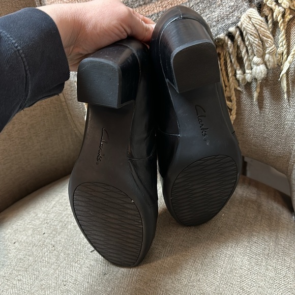 Clark soft insole black round toe heel - Picture 5 of 7